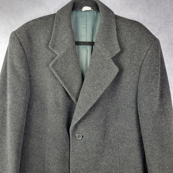 Trade Mark cashmere wool Full coat size L Black/White Italian Fabric - Picture 3 of 14